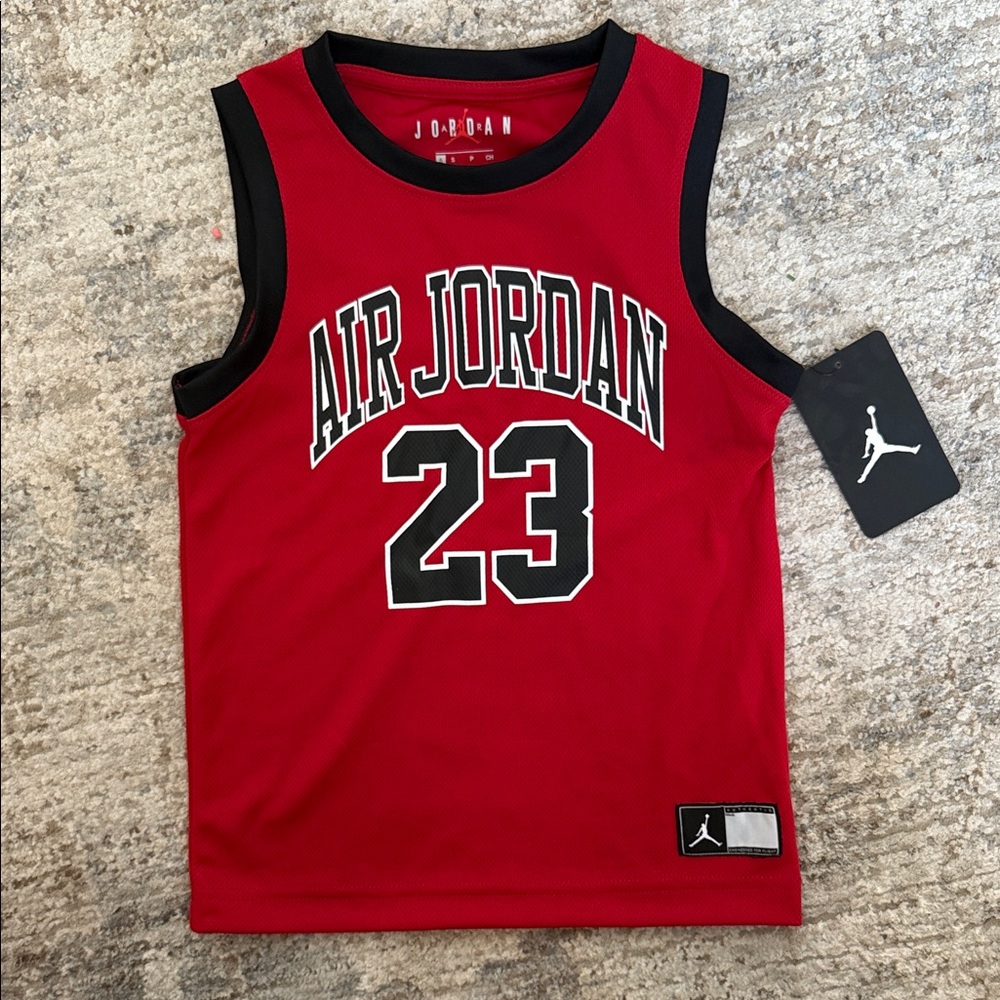 Jordan Kids Red and Black Jersey Tank
